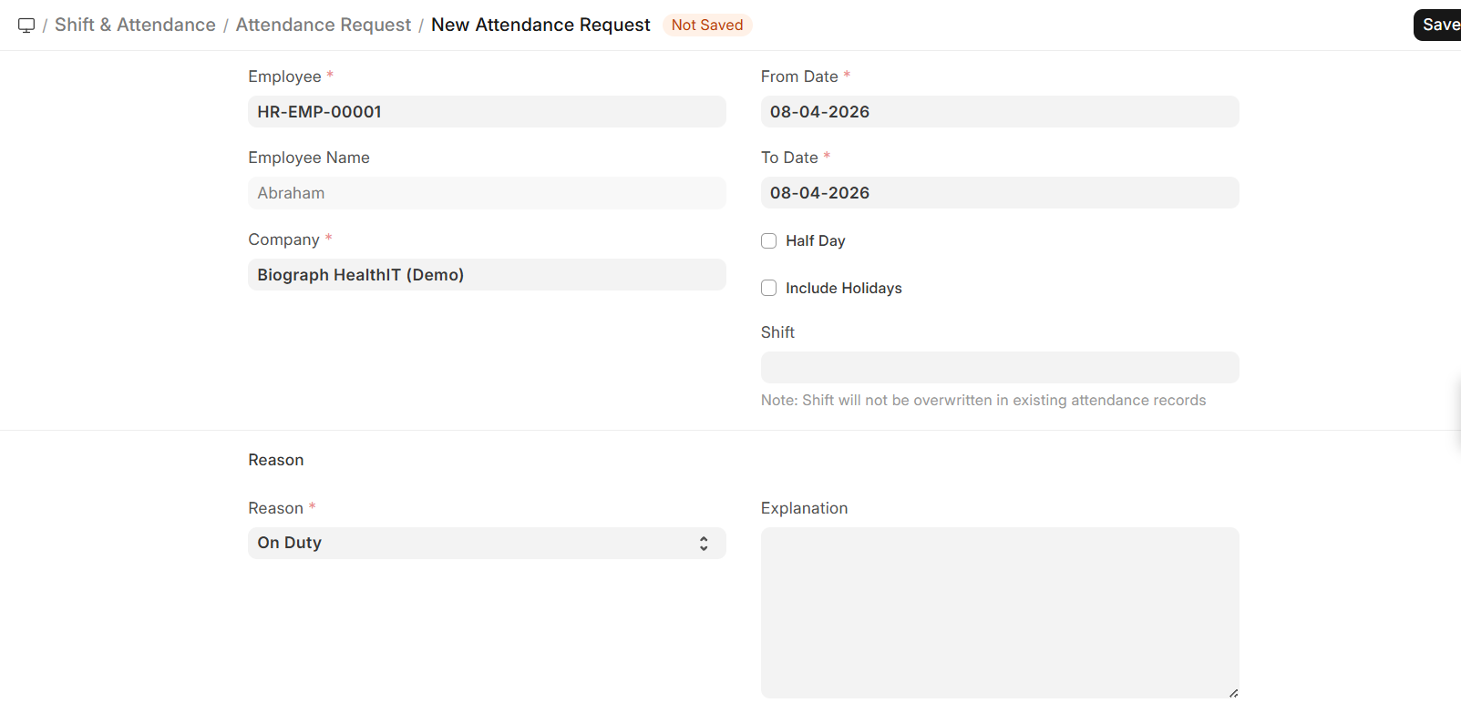 Attendance Request