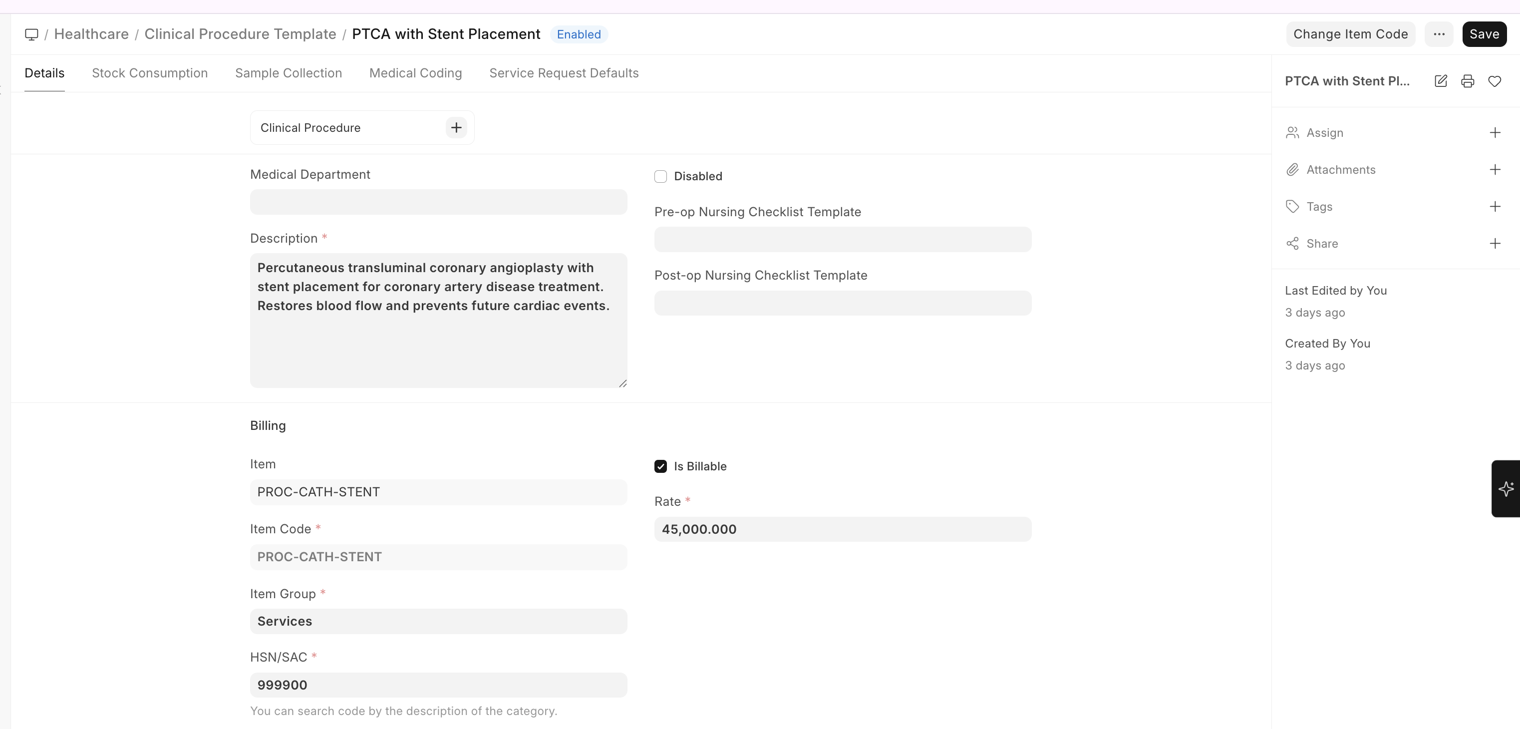 Clinical Procedure Template