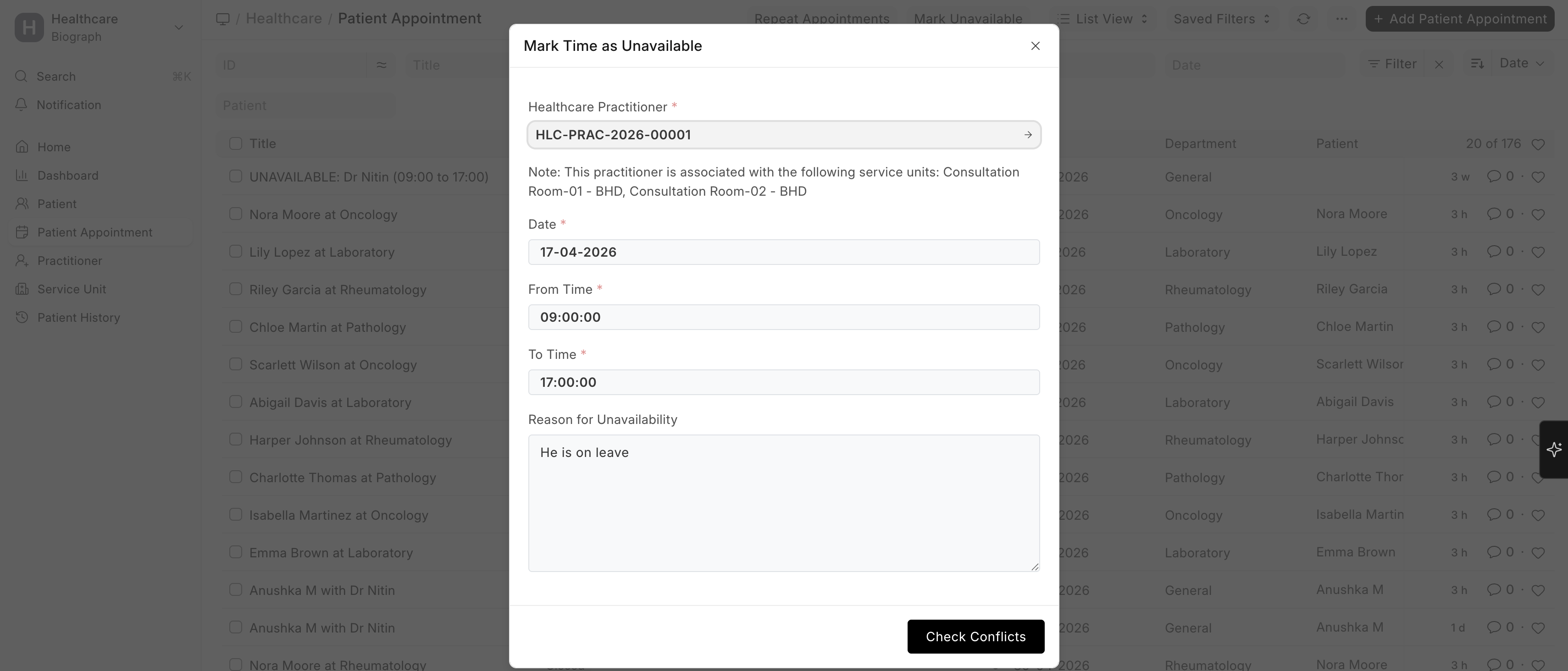 Mark Unavailable Dialog1
